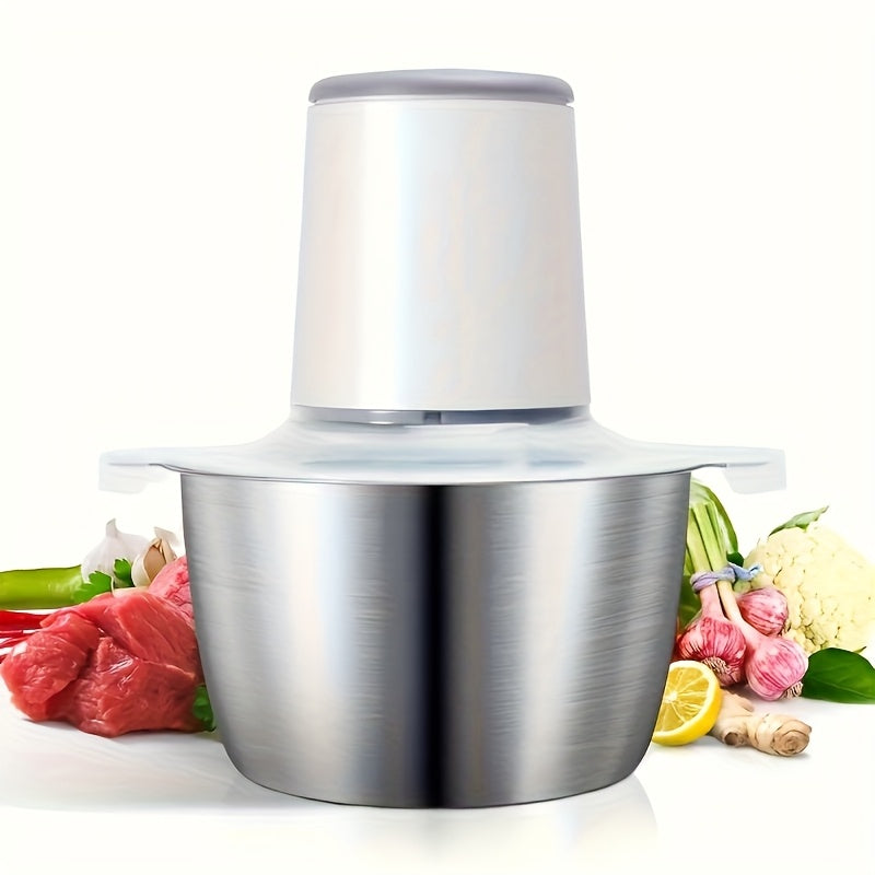8-Cup Electric Food Chopper, 67.63oz 148W Meat Grinder with 4 Bi-Level Blades, Stainless Steel Mincer for Kitchen - Vegetables, Onion, Garlic, Salad, Fruit, Nuts - USB Rechargeable, ≤36V Operating Voltage, Salad Chopper | Modern Kitchen Gadget | Durable