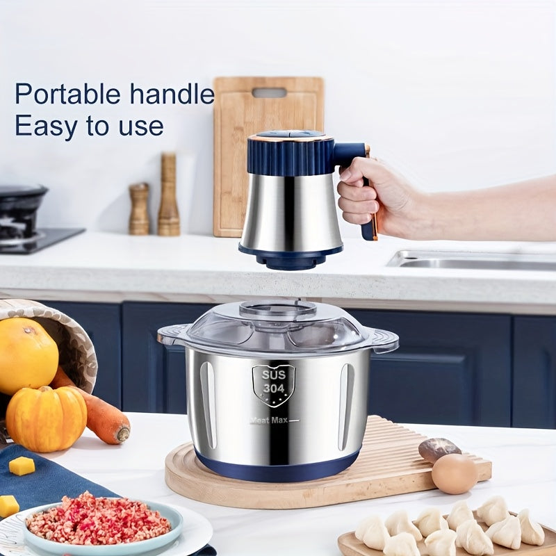 Meat Grinder, Vegetable Grinder, Electric Household Noodle Machine, Cooking Machine, One Click Start, 5-blade, Stainless Steel Cup, Multifunctional, Can Mix Garlic Paste, Meat Filling, Complementary Food, Fruit Puree