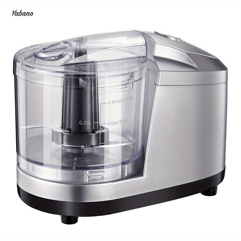 Yabano 1.5-Cup Mini Electric Food Chopper & Processor | One-Touch Operation, Stainless Steel Blades, Easy Clean, Compact Design | Perfect for Chopping Vegetables, Fruits, Nuts & Meats | Ideal for Daily Kitchen Use, Daily Cooking Aid | Compact Chopper |