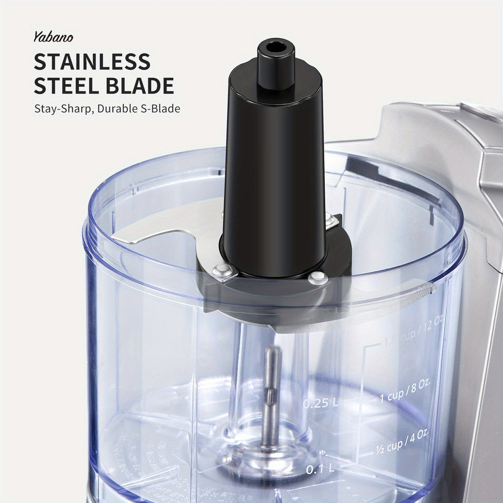 Yabano 1.5-Cup Mini Electric Food Chopper & Processor | One-Touch Operation, Stainless Steel Blades, Easy Clean, Compact Design | Perfect for Chopping Vegetables, Fruits, Nuts & Meats | Ideal for Daily Kitchen Use, Daily Cooking Aid | Compact Chopper |