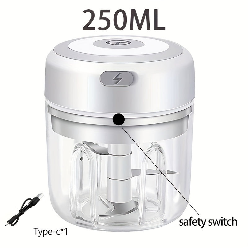 8.45oz Cordless Electric Blender & Food Processor - 30W High-Powered USB-Powered with Lithium Battery, Cordless Operation, Digital Display & Safety Lock, Ergonomic Handle, Dishwasher-Safe Cup - Ideal for Kitchen, Camping, Travel, Baby Food Making -