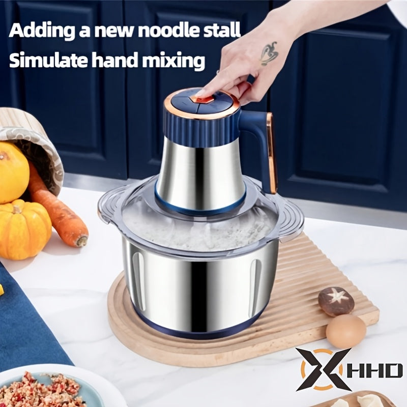 [5L Stainless Steel Food Processor] 5L Stainless Steel Food Processing Machine | 5-speed, 6-blade System, Perfect for Onions, Garlic, Salads, And Teenage Food - A Must-have In The Kitchen