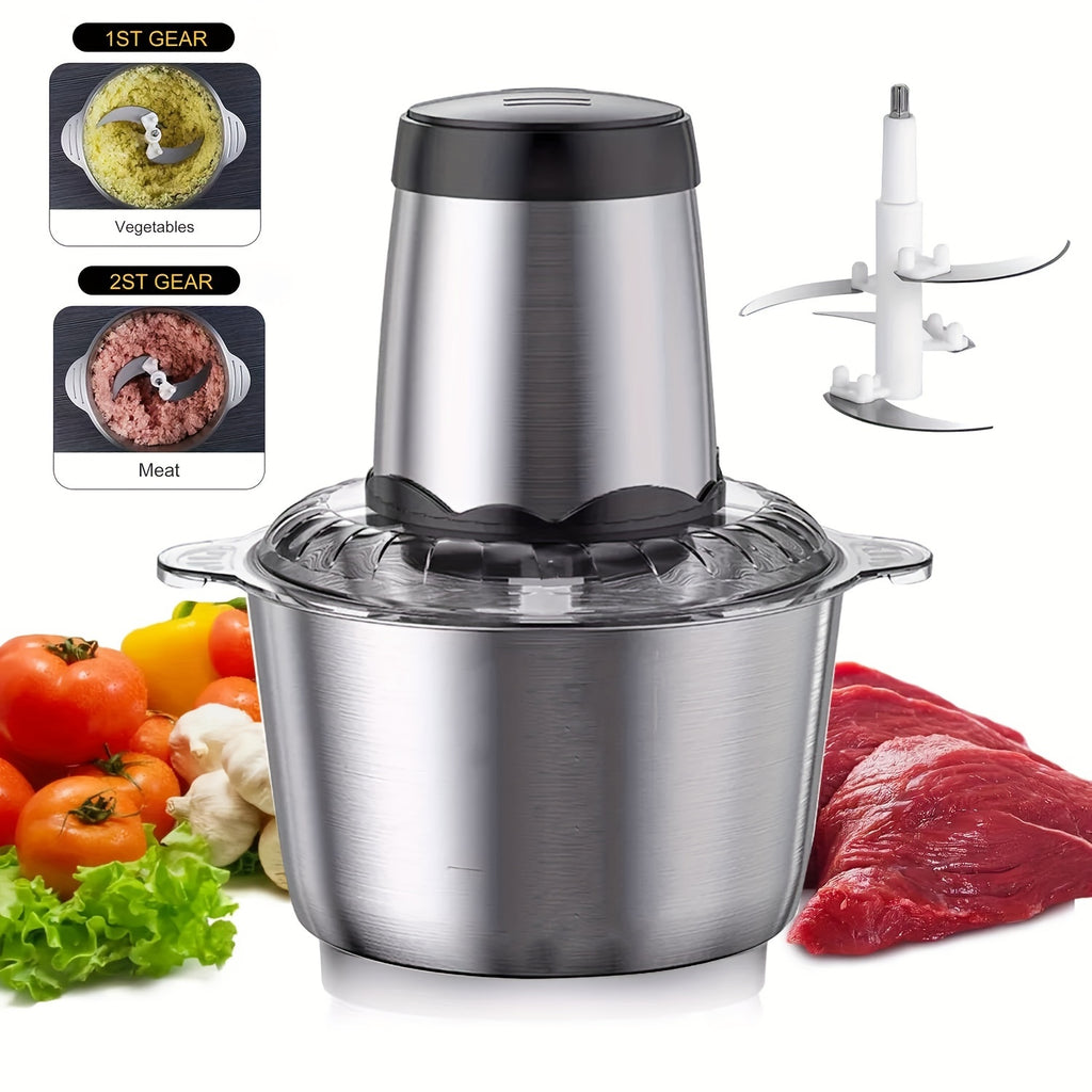 300W Food Processors For Home And Kitchen Use, Meat Grinder 4 Bi-Level Blades, 67.63oz Electric Food Chopper Meat Grinder For Meat/Vegetable/Fruits/Nuts And Any Baby Food, 2 Speed Modes