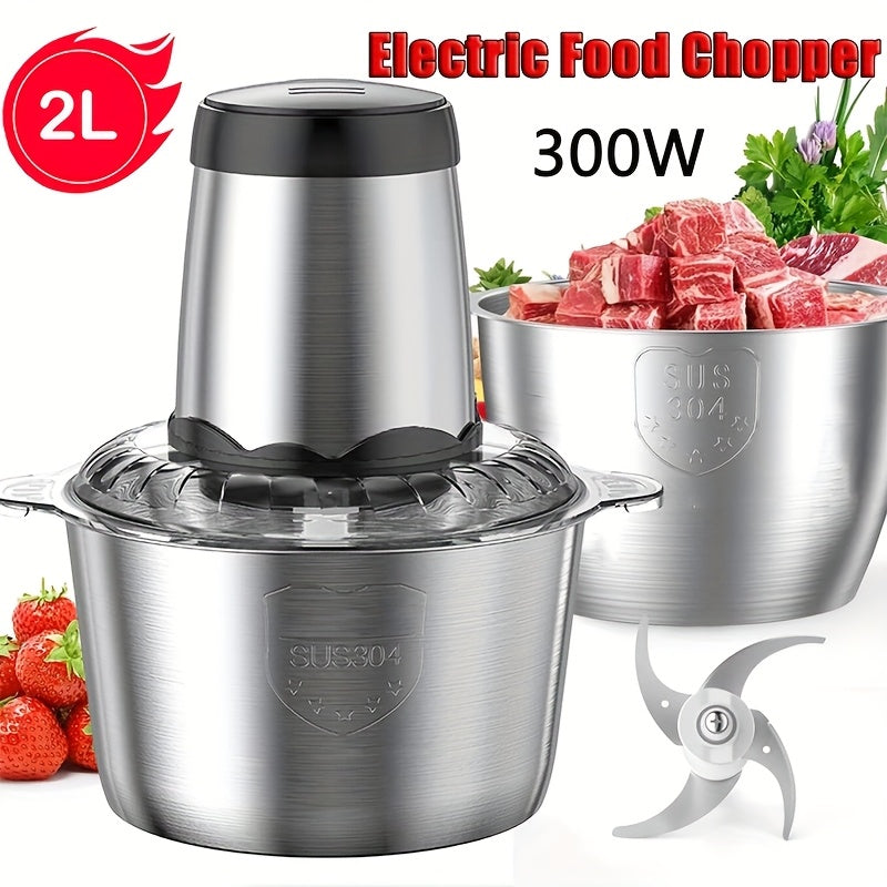 300W Food Processors For Home And Kitchen Use, Meat Grinder 4 Bi-Level Blades, 67.63oz Electric Food Chopper Meat Grinder For Meat/Vegetable/Fruits/Nuts And Any Baby Food, 2 Speed Modes