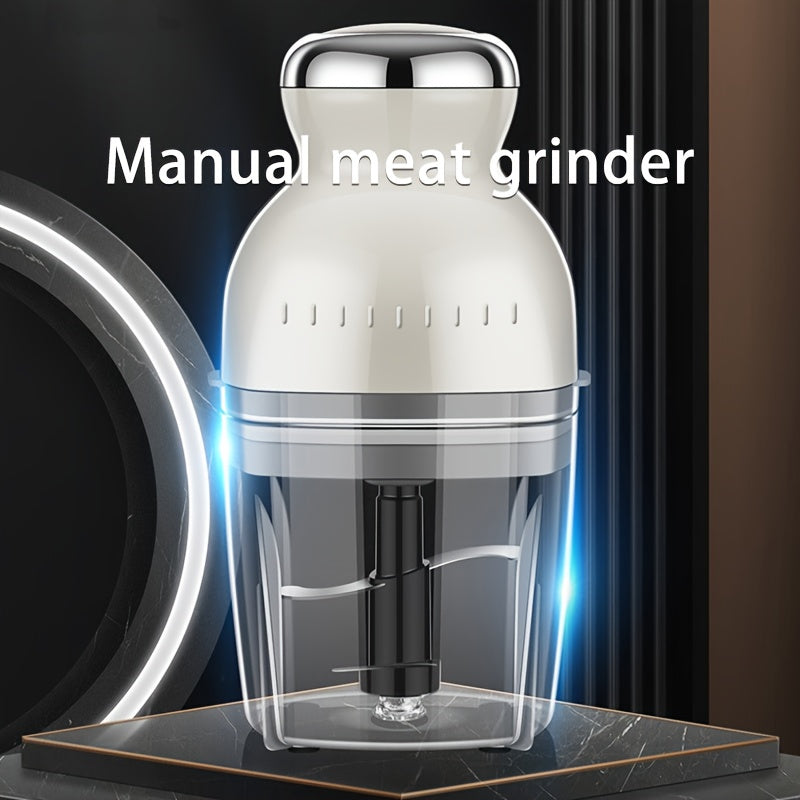 1pc Beige & White Electric Food Processor - Multifunctional Mini Meat Grinder, Juicer, and Baby Blender with 24000 RPM High-Power Kitchen Chopper for Fruits, Vegetables, and More, Juice Extraction | Sleek Kitchen Appliance | Sturdy Handle Design, Blender