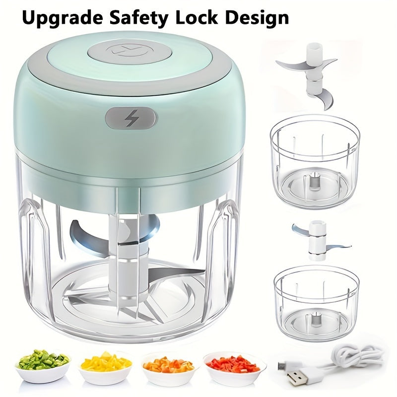 8.45oz Cordless Electric Blender & Food Processor - 30W High-Powered USB-Powered with Lithium Battery, Cordless Operation, Digital Display & Safety Lock, Ergonomic Handle, Dishwasher-Safe Cup - Ideal for Kitchen, Camping, Travel, Baby Food Making -
