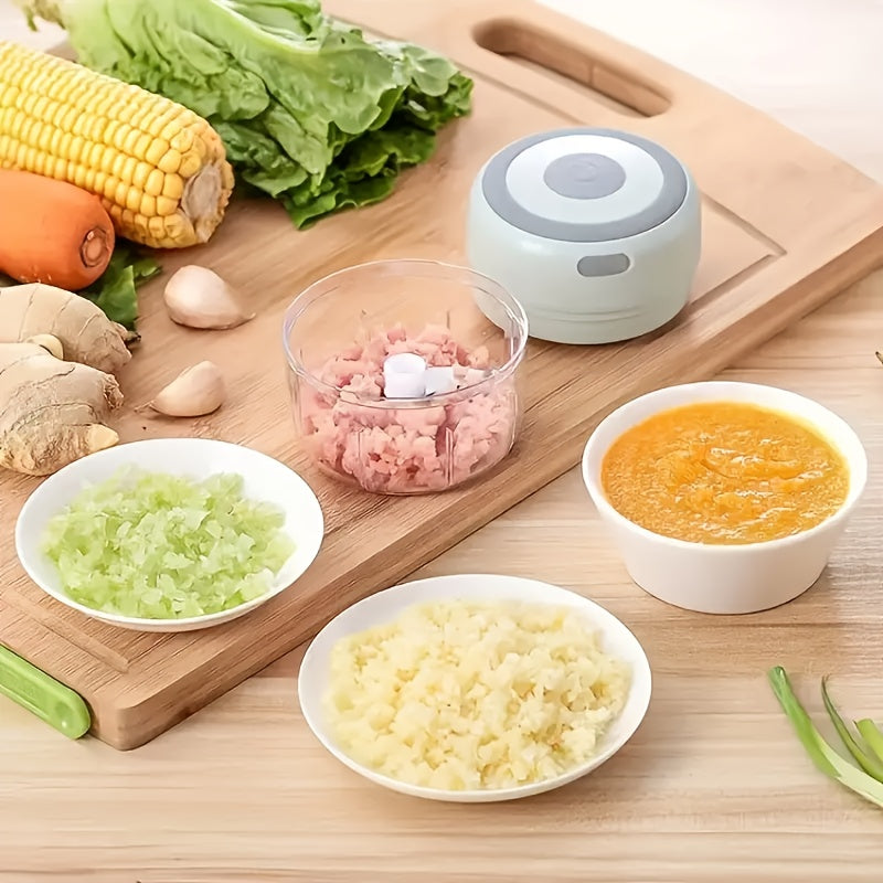 Electric Garlic Crusher, Portable Mini Food Chopper, Vegetable Chopper, Small Food Processor, Suitable for Garlic, Puree, Onion, Herbs, Vegetables, Ginger, Juice Blender, As Well As Kitchen Tomato Dicer Chopper And Ginger Mincer., Garlic Peeler Electric,