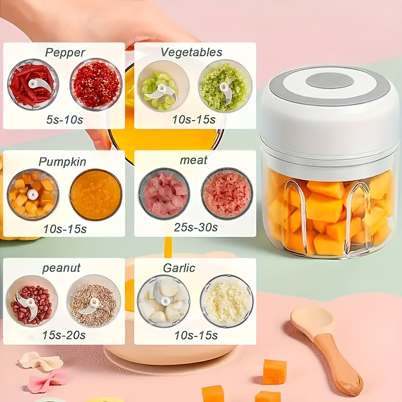 Electric Garlic Crusher, Portable Mini Food Chopper, Vegetable Chopper, Small Food Processor, Suitable for Garlic, Puree, Onion, Herbs, Vegetables, Ginger, Juice Blender, As Well As Kitchen Tomato Dicer Chopper And Ginger Mincer., Garlic Peeler Electric,