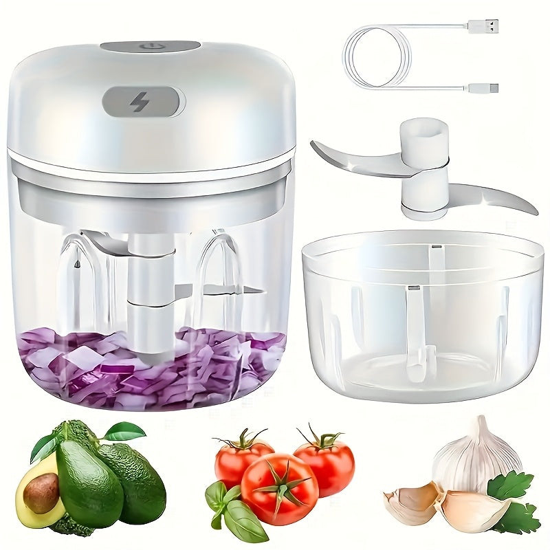 [Automatic Cooking Machine] 1pc, 8.45 Ounce Capacity, Automatic USB Charging Cooking Machine | Kitchen Garlic Puree Machine, Small Multi Scenario Tool, Multiple Colors, Kitchen Supplies