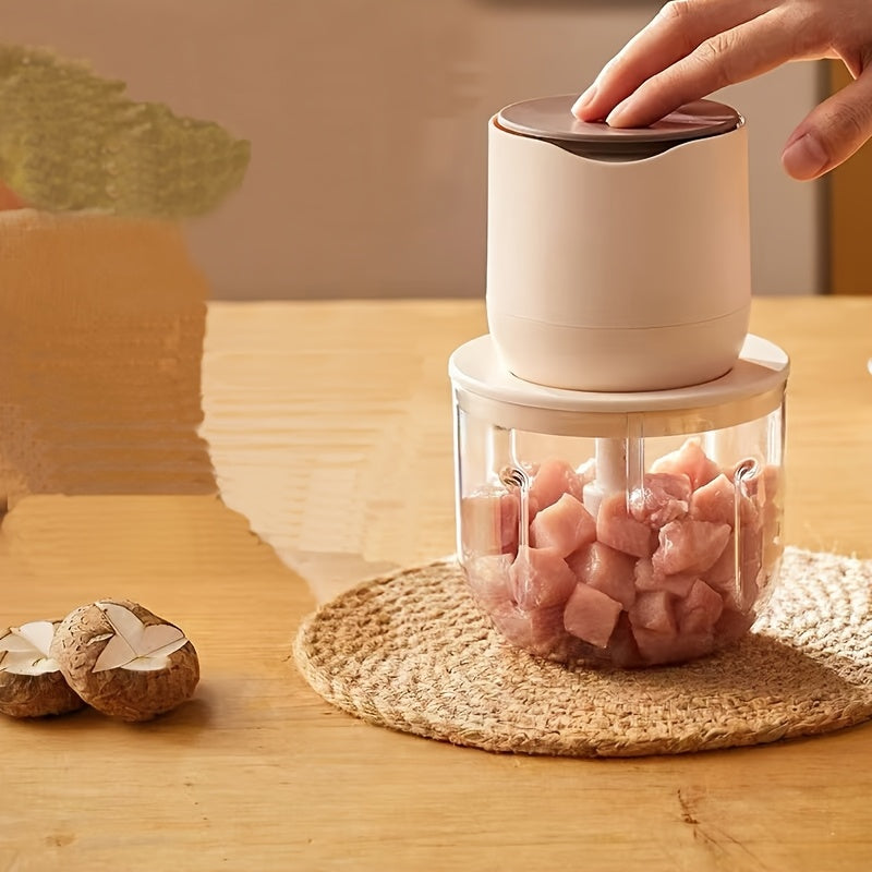 Versatile Wireless Meat Grinder with USB Charging - 20.29oz Capacity, Multi-Function Electric Food Processor, Juicer & Ice Crusher, Meat Grinder, Ice Crusher