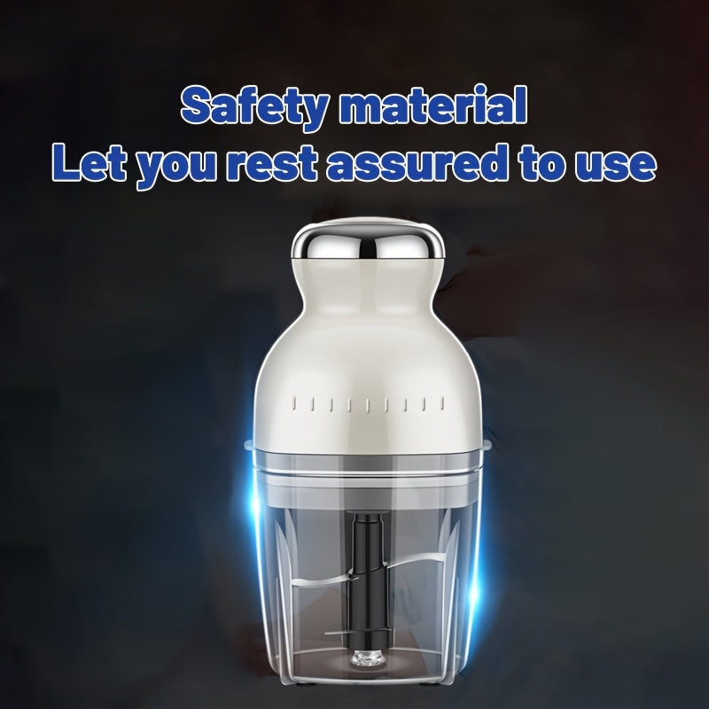 [Multifunctional Meat Grinder] Portable Stainless Steel Electric Meat Grinder | 1pc US Gauge 110v Multifunctional Mini Cooking Machine, Vegetable Cutter, Suitable For 4-5 People, 1-3 Liters Capacity, Plastic Body Material