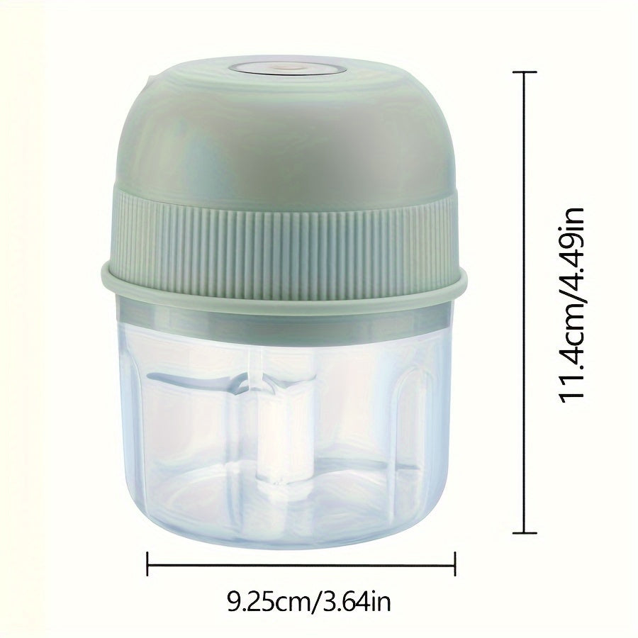Mini Electric Garlic Chopper, 8.45oz Rechargeable Meat Grinder, 3600RPM Mini Chopper with Safety Switch, USB Charging, Round Shape, for Ginger, Vegetables, and Meat Grinding