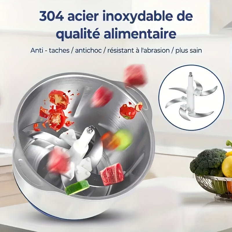 Kitchen Artifact! 1.32gal Large-capacity Multifunctional Meat Grinder Minces Meat/chopped Vegetables/dough/supplementary Food/stir Ginger And Garlic, 500W Powerful Motor, 5th Gear Adjustment, Easy Disassembly And Washing+low Noise And Anti-skid.