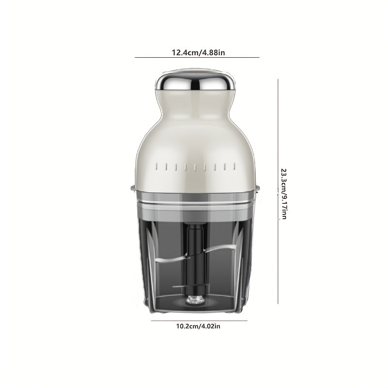 1pc Beige & White Electric Food Processor - Multifunctional Mini Meat Grinder, Juicer, and Baby Blender with 24000 RPM High-Power Kitchen Chopper for Fruits, Vegetables, and More, Juice Extraction | Sleek Kitchen Appliance | Sturdy Handle Design, Blender