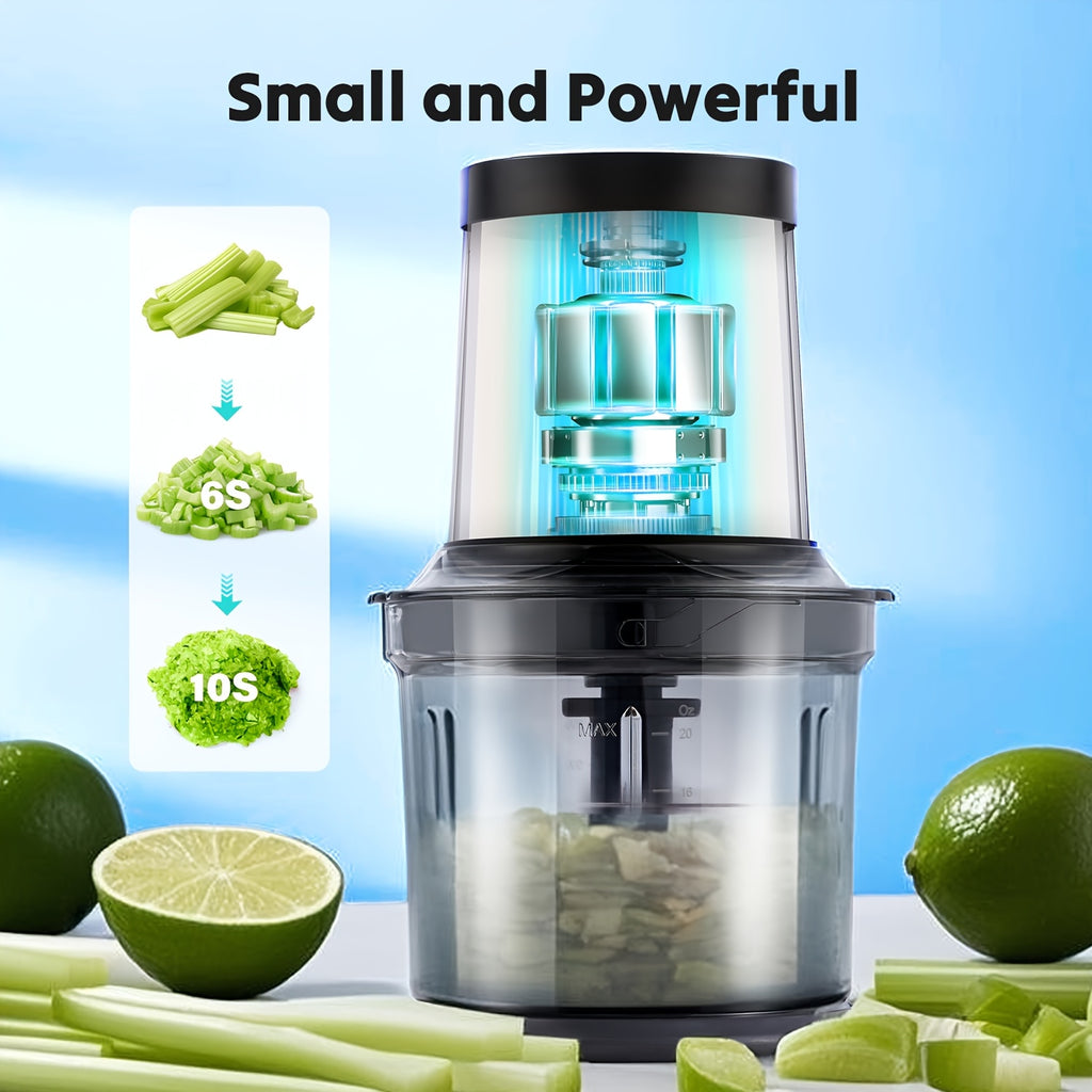 Food Commercial Mixers Processor 4 Cup, Electric Food Chopper, [Small But Powerful]Meat Grinder with 2 Bowls, 2 Speed & 4 Blades for Vegetable, Meat, Nuts, Functions for Chopping, Dicing, Mixing And Puree