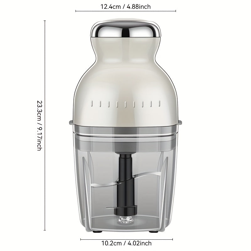 [Multifunctional Meat Grinder] Portable Stainless Steel Electric Meat Grinder | 1pc US Gauge 110v Multifunctional Mini Cooking Machine, Vegetable Cutter, Suitable For 4-5 People, 1-3 Liters Capacity, Plastic Body Material