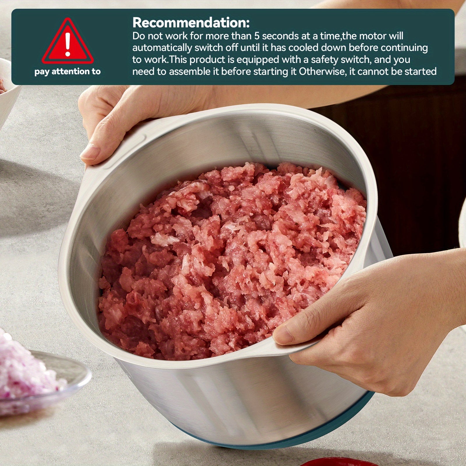 [Multifunctional Meat Grinder] Multifunctional Electric Meat Grinder | Mixing Garlic Mash and Dough Dough, Food Processor