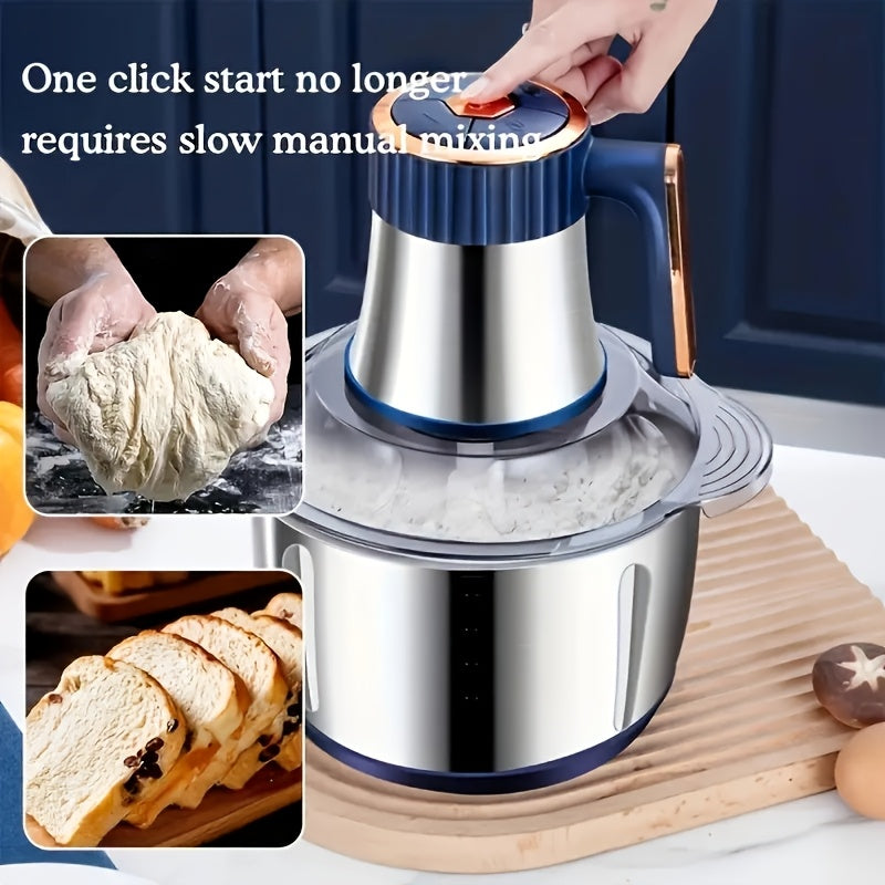 Meat Grinder, Vegetable Grinder, Electric Household Noodle Machine, Cooking Machine, One Click Start, 5-blade, Stainless Steel Cup, Multifunctional, Can Mix Garlic Paste, Meat Filling, Complementary Food, Fruit Puree