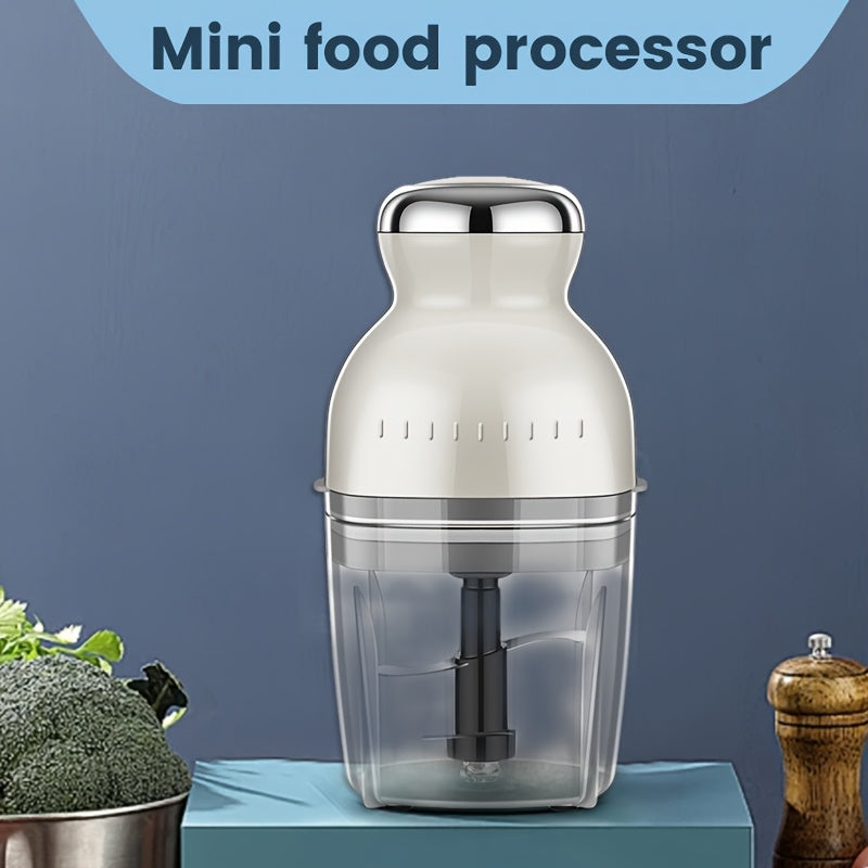 [Multifunctional Meat Grinder] Portable Stainless Steel Electric Meat Grinder | 1pc US Gauge 110v Multifunctional Mini Cooking Machine, Vegetable Cutter, Suitable For 4-5 People, 1-3 Liters Capacity, Plastic Body Material