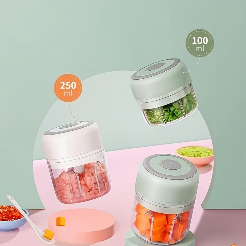 8.45oz Cordless Electric Blender & Food Processor - 30W High-Powered USB-Powered with Lithium Battery, Cordless Operation, Digital Display & Safety Lock, Ergonomic Handle, Dishwasher-Safe Cup - Ideal for Kitchen, Camping, Travel, Baby Food Making -