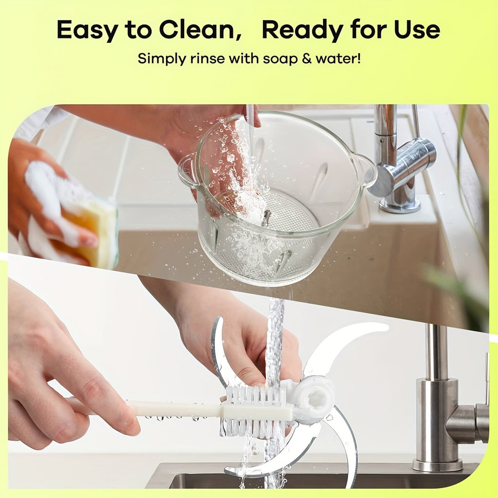 Food Processor, 2-Speed Food Chopper Meat Grinder With 8 Cup Stainless Steel & 8 Cup Glass Bowls, Upgraded Button & Smart Overheat Protection Light - Includes Clean Brush, 2 Sets Of Blades