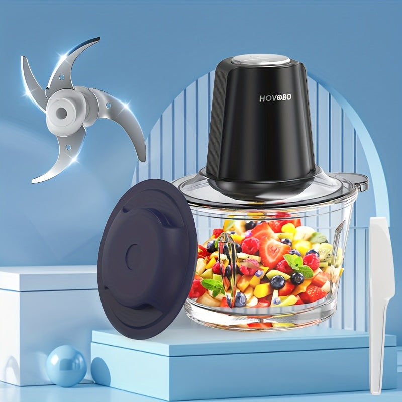 Meat Grinder, 500W Electric Chopper & Vegetable Chopper, Garlic Grinder, Food Processor Chopper with 8 Cup Glass Bowl, 2 Speed, Double Layer Blade, Suitable for Kitchen Home Use Baby Food, Meat, Onion, Vegetables