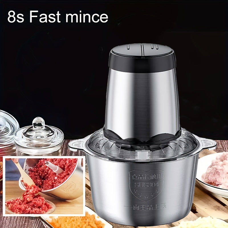 [Powerful Food Processor] 300W 2 Speed Food Processors for Home and Kitchen Use | Meat Grinder with 4 Bi-Level Blades, Electric Food Chopper for Meat/Vegetable/Fruits/Nuts