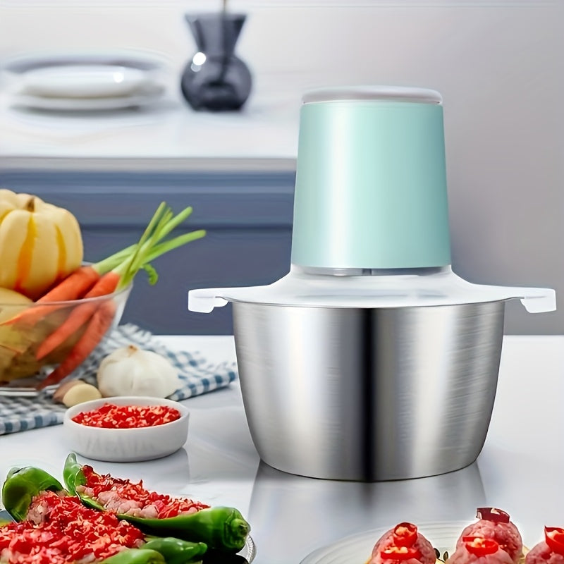 8-Cup Electric Food Chopper, 67.63oz 148W Meat Grinder with 4 Bi-Level Blades, Stainless Steel Mincer for Kitchen - Vegetables, Onion, Garlic, Salad, Fruit, Nuts - USB Rechargeable, ≤36V Operating Voltage, Salad Chopper | Modern Kitchen Gadget | Durable