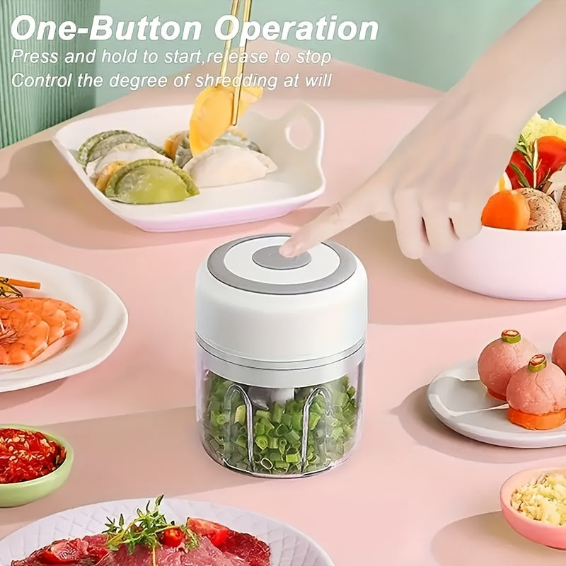 Electric Garlic Crusher, Portable Mini Food Chopper, Vegetable Chopper, Small Food Processor, Suitable for Garlic, Puree, Onion, Herbs, Vegetables, Ginger, Juice Blender, As Well As Kitchen Tomato Dicer Chopper And Ginger Mincer., Garlic Peeler Electric,