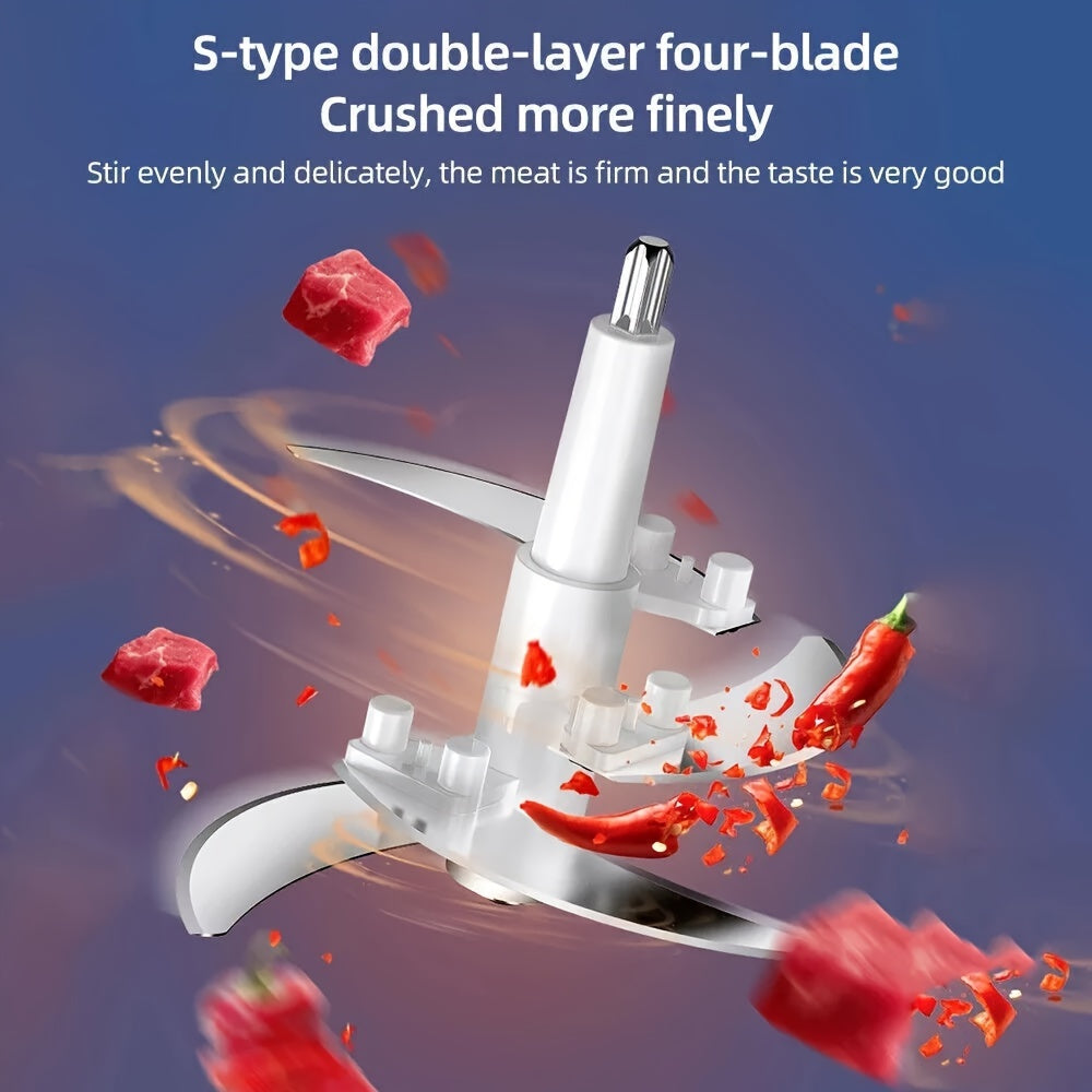 300W Food Processors For Home And Kitchen Use, Meat Grinder 4 Bi-Level Blades, 67.63oz Electric Food Chopper Meat Grinder For Meat/Vegetable/Fruits/Nuts And Any Baby Food, 2 Speed Modes