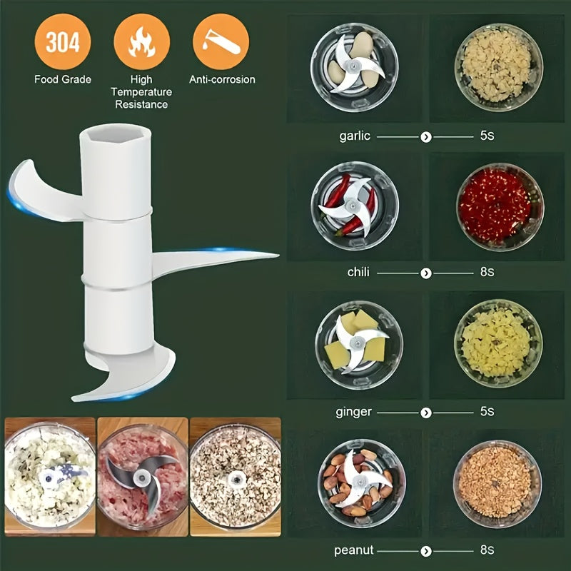 Electric Garlic Crusher, Portable Mini Food Chopper, Vegetable Chopper, Small Food Processor, Suitable for Garlic, Puree, Onion, Herbs, Vegetables, Ginger, Juice Blender, As Well As Kitchen Tomato Dicer Chopper And Ginger Mincer., Garlic Peeler Electric,