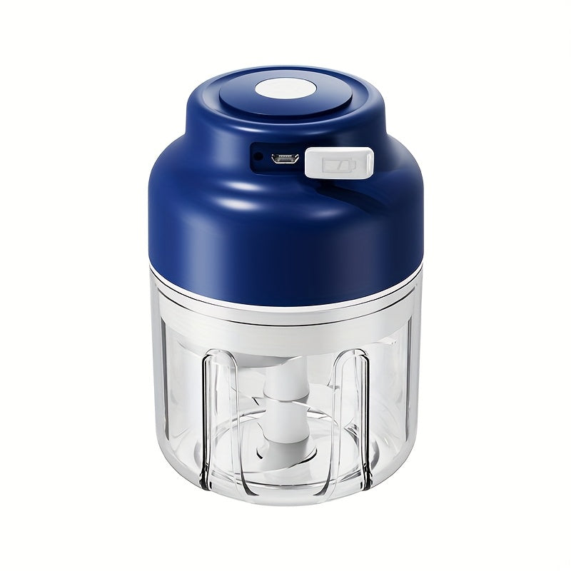 Portable USB Rechargeable Electric Garlic Maker - 10.82oz Large Capacity 6-Blade Stainless Steel Chopper with Auto-Mixing for Garlic, Meat, Veggies, Peppers, Ginger - Compact Kitchen Appliance, Home Cooking, Stylish Gadget, Durable Construction, Food
