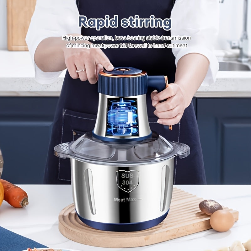 Meat Grinder, Vegetable Grinder, Electric Household Noodle Machine, Cooking Machine, One Click Start, 5-blade, Stainless Steel Cup, Multifunctional, Can Mix Garlic Paste, Meat Filling, Complementary Food, Fruit Puree