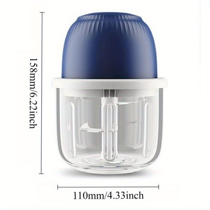 [Compact Food Chopper] Compact Mini Cordless 3-Blade Food Chopper - 12oz Electric Blender & Garlic Press for Garlic, Vegetables, Fruits, Onions, Salads & Hot Pot Ingredients - Kitchen Gadget