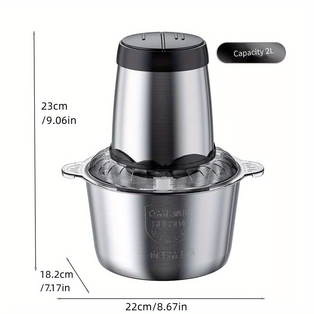 300W Food Processors For Home And Kitchen Use, Meat Grinder 4 Bi-Level Blades, 67.63oz Electric Food Chopper Meat Grinder For Meat/Vegetable/Fruits/Nuts And Any Baby Food, 2 Speed Modes
