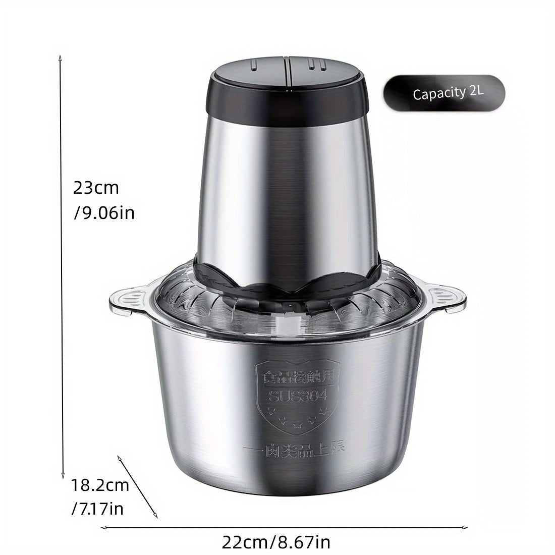 300W Food Processors For Home And Kitchen Use, Meat Grinder 4 Bi-Level Blades, 67.63oz Electric Food Chopper Meat Grinder For Meat/Vegetable/Fruits/Nuts And Any Baby Food, 2 Speed Modes