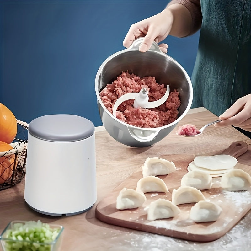 8-Cup Electric Food Chopper, 67.63oz 148W Meat Grinder with 4 Bi-Level Blades, Stainless Steel Mincer for Kitchen - Vegetables, Onion, Garlic, Salad, Fruit, Nuts - USB Rechargeable, ≤36V Operating Voltage, Salad Chopper | Modern Kitchen Gadget | Durable