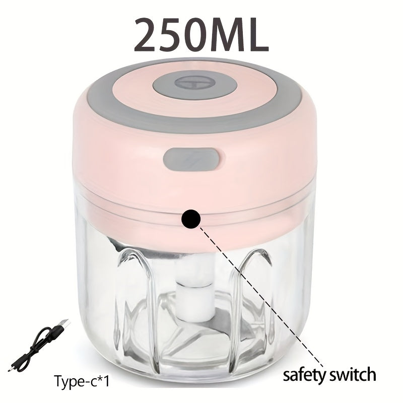 8.45oz Cordless Electric Blender & Food Processor - 30W High-Powered USB-Powered with Lithium Battery, Cordless Operation, Digital Display & Safety Lock, Ergonomic Handle, Dishwasher-Safe Cup - Ideal for Kitchen, Camping, Travel, Baby Food Making -